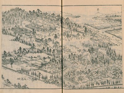 Takata Hachimangū-schrijn in Edo Meisho Zue vol. 4 (boek 11) door Hasegawa Settan